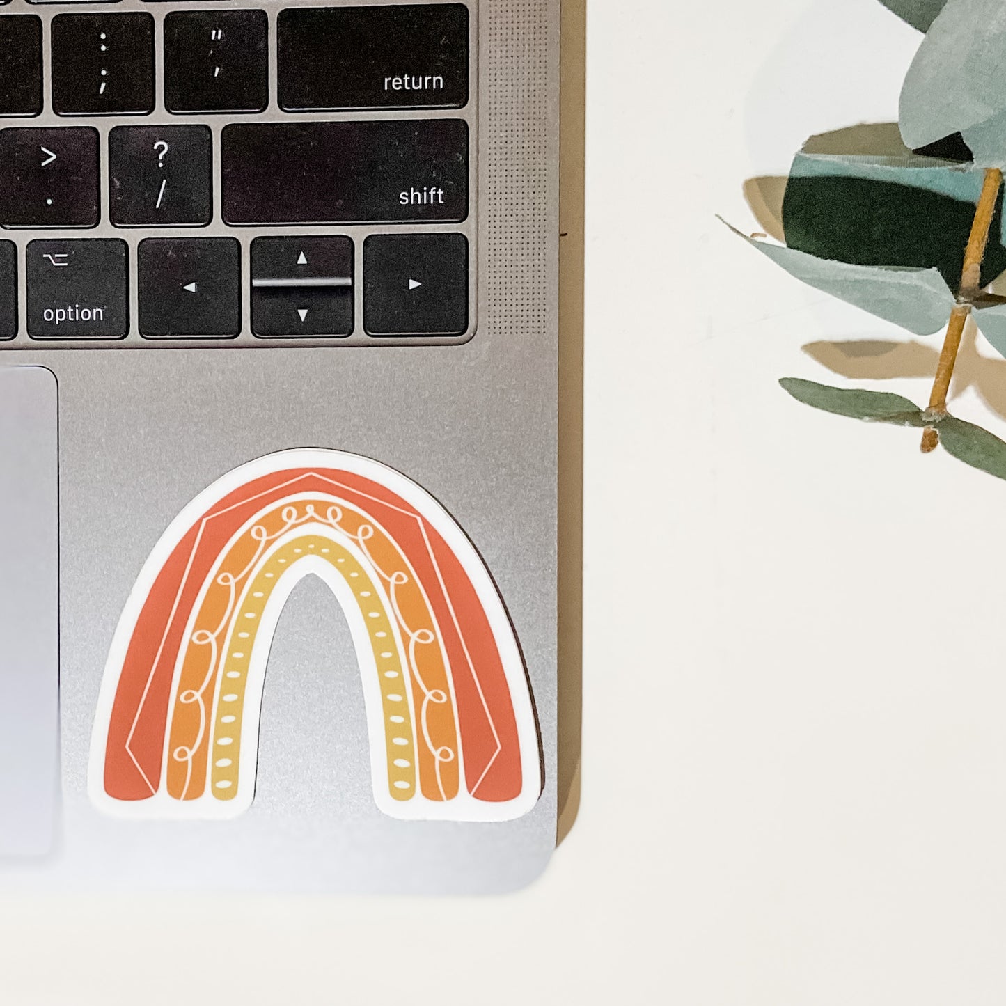 Boho Rainbow Sticker (Red)