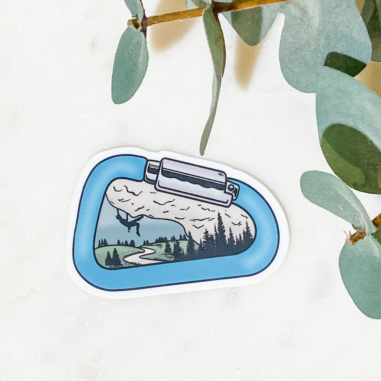 Rock Climber Carabiner Sticker