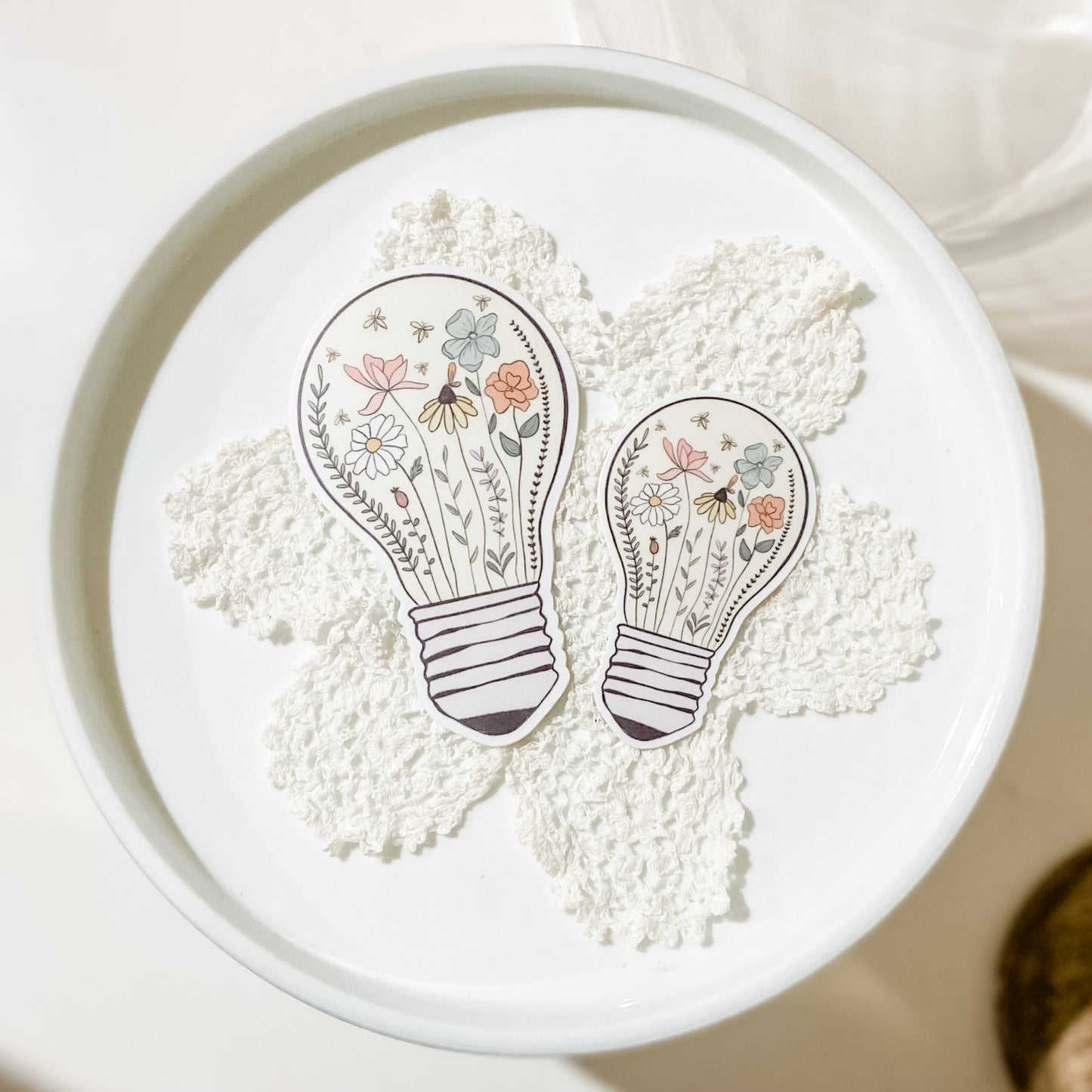 Dainty Floral Lightbulb Sticker