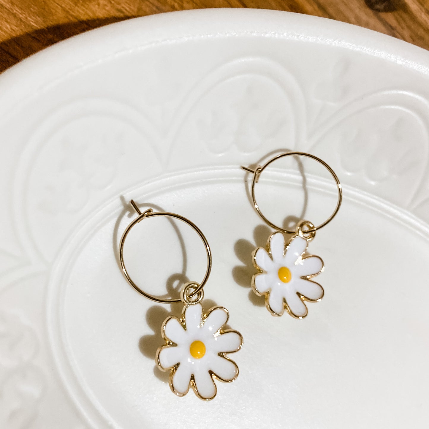 Daisy Enamel Hoop Earrings