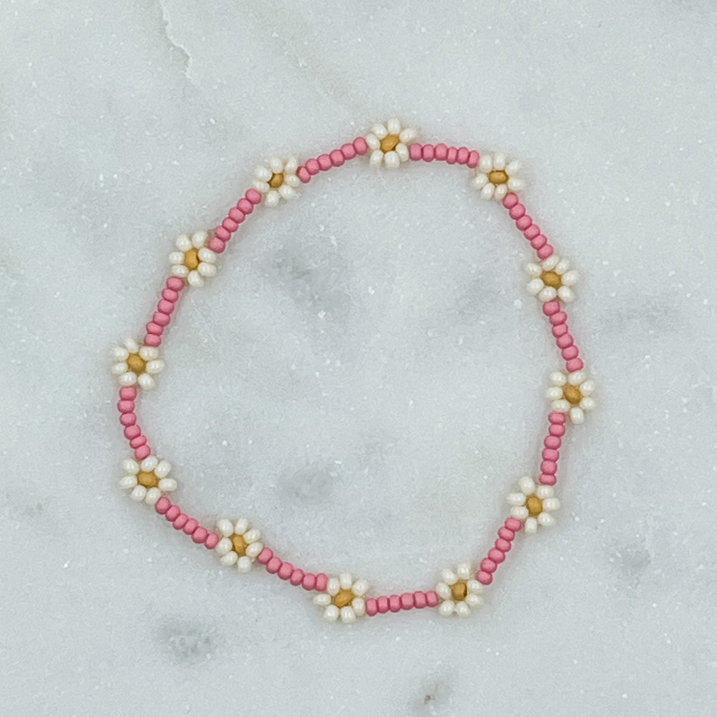 Muted Pink Daisy Bracelet/Anklet