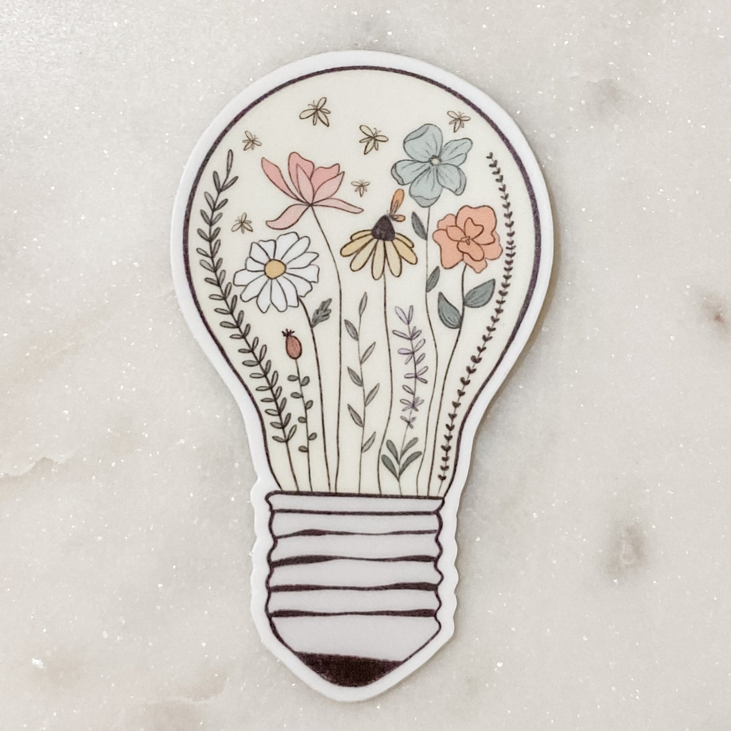 Dainty Floral Lightbulb Sticker